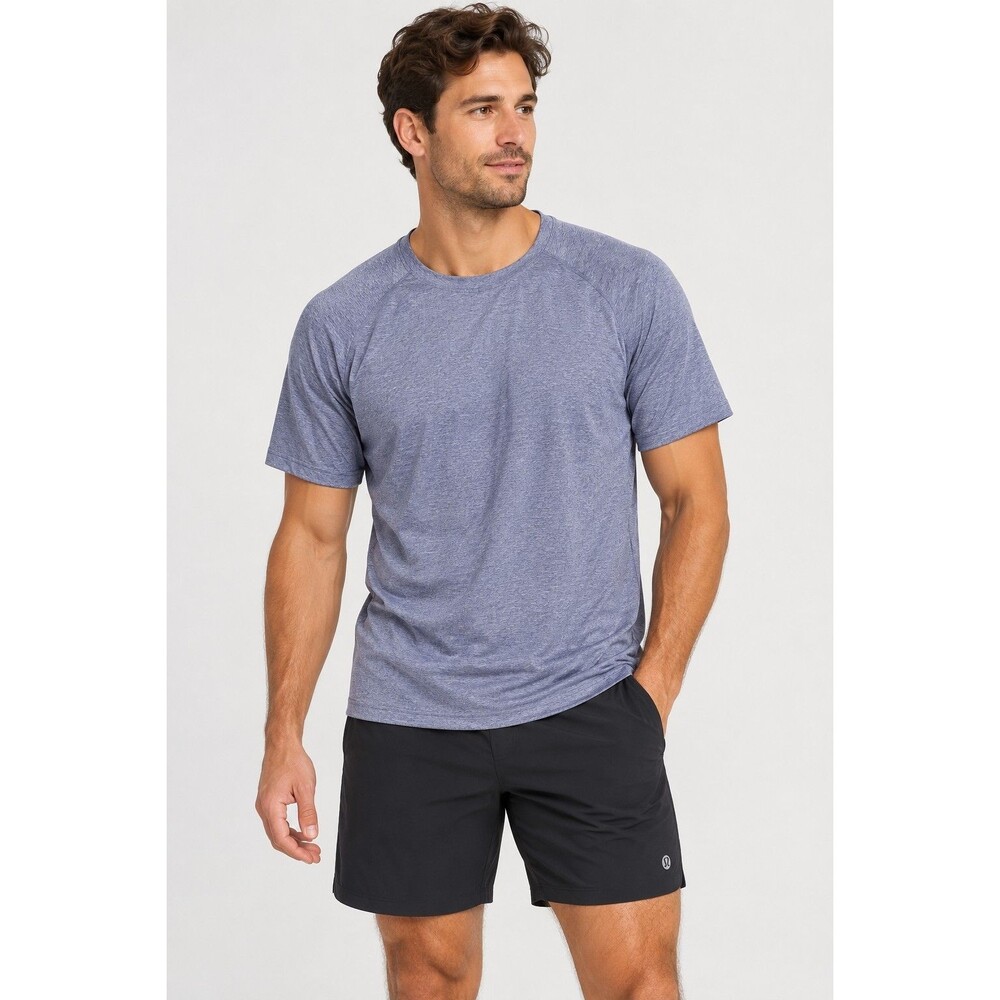 Lululemon Drysense Short Sleeve Shirt Men’s Large Blue Performance Training Tee